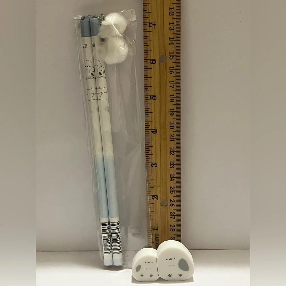 Japan Enaga Long Tail Bird Pencil/Eraser Bundle